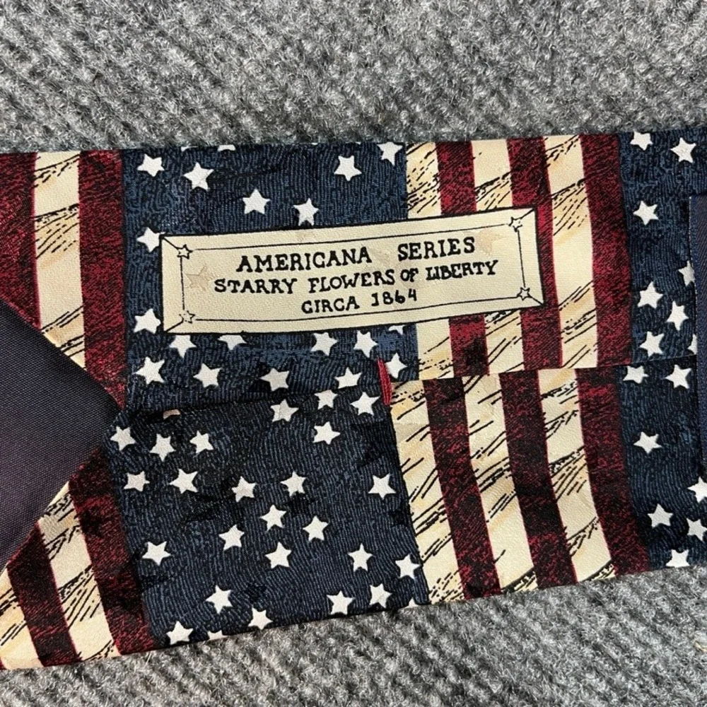 Tango by Max Raab Americana Series Starry Flowers of Liberty Cotton Tie USA